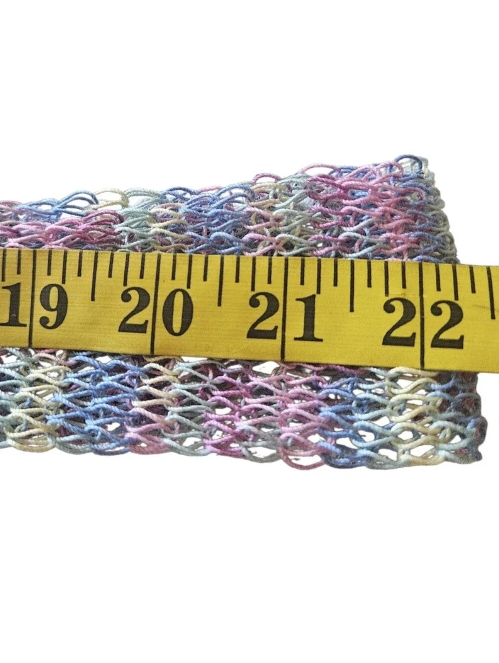 Handmade Crochet Lace Scarf Pastel Blossom Bow Egyptian Cotton Knit Neck Wrap